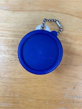 Tupperware Mini Royal Blue Silicone Key Holder with Ball Chain